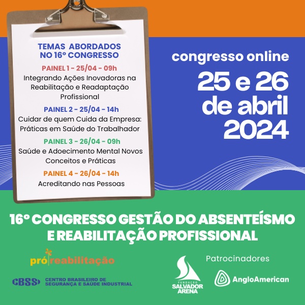 16° Congresso Gestão do Absentismo e Reabilitação Profissional - 2024